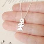 sterling silver fish bone n..