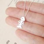 sterling silver fish bone n..