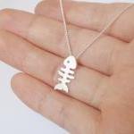 sterling silver fish bone n..