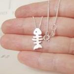 sterling silver fish bone n..