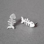 sterling silver fish bone e..