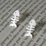 sterling silver fish bone e..