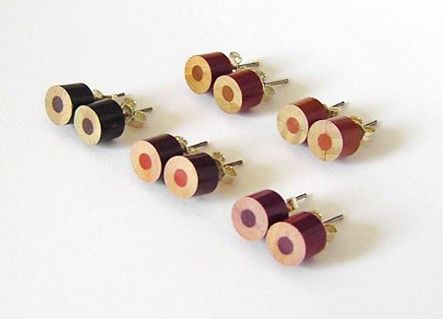 color pencil earring studs, the brown series
