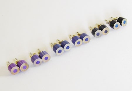 The whole set of purple series color pencil ear studs (set of 6 pairs)
