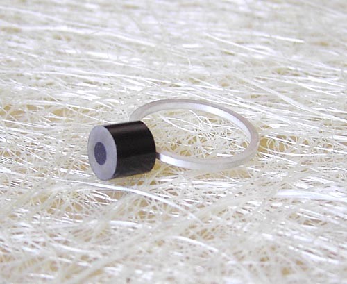 sterling silver color pencil ring No.01 in color black