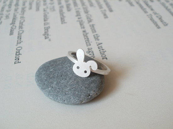 bunny rabbit ring in sterling silver No. 2, handmade in beautiful Cornwall, UK
